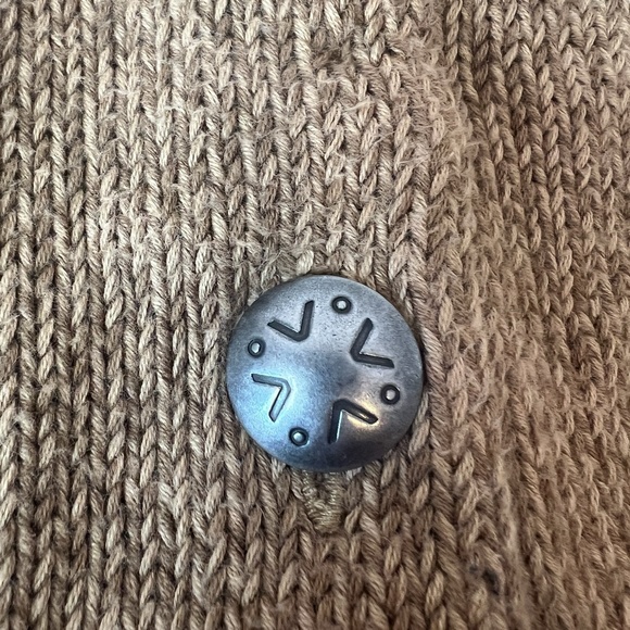 LRL Ralph Lauren Jeans Co Cashew Color Button Up Sweater Pockets Stitched‎ XL - Picture 5 of 8